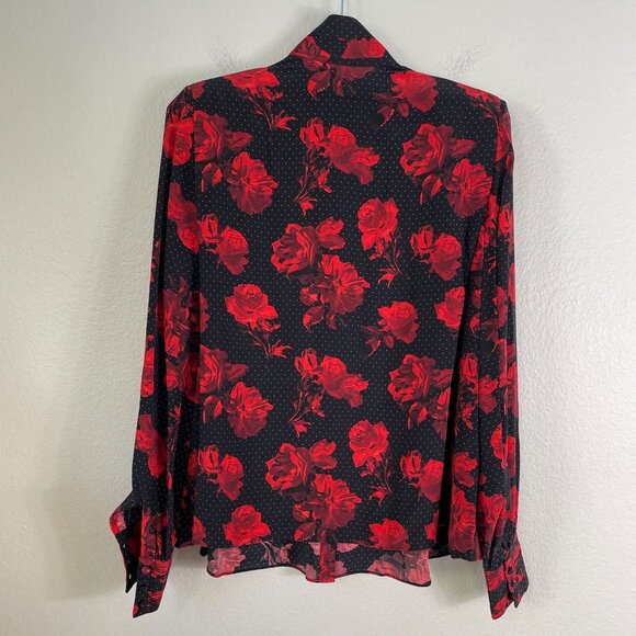 The Kooples Red and Black Floral Blouse - Picture 14 of 16